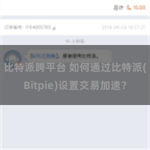 比特派跨平台 如何通过比特派(Bitpie)设置交易加速？